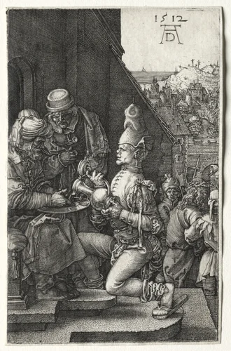 Pilate Washing His Hands by Albrecht Dürer, print, 1512