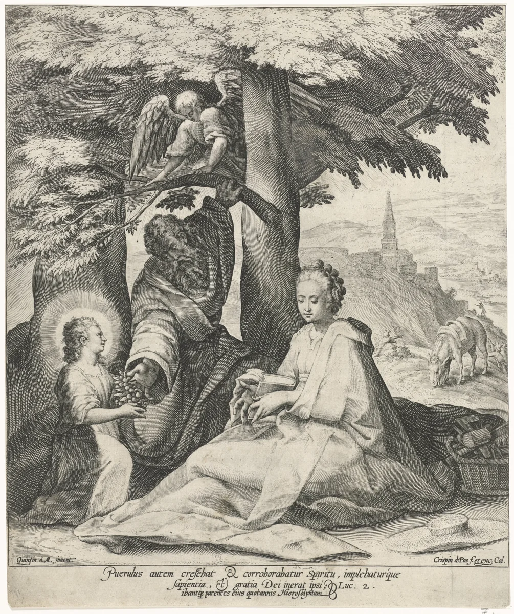 Rest on the Flight into Egypt by Unknown, print, 1574-1637