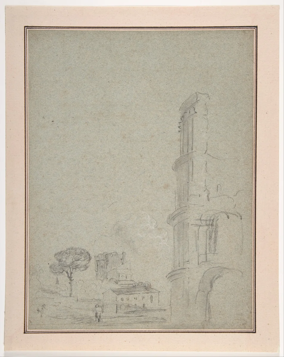View of the Colosseum by Richard Wilson, drawing, 1751-1756