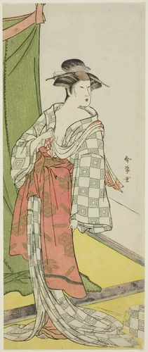 Actor Segawa Kikunojо̄ III as a Beauty in a Summer Kimono by Katsukawa Shunjō, print, 1780-1784