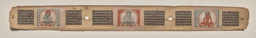 Three female figures, folio 89 (verso), from a Manuscript of the Perfection of Wisdom in Eight Thousand Lines (Ashtasahasrika Prajnaparamita-sutra) by Unknown, painting, 1119