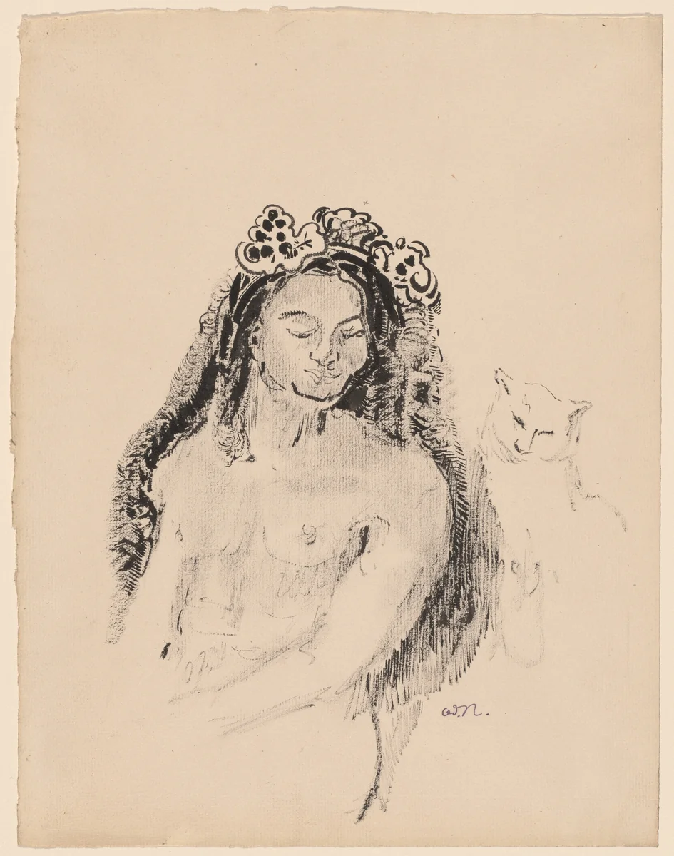 The Queen of Sheba (La Reine de Saba) by Odilon Redon, drawing, 1896-1900