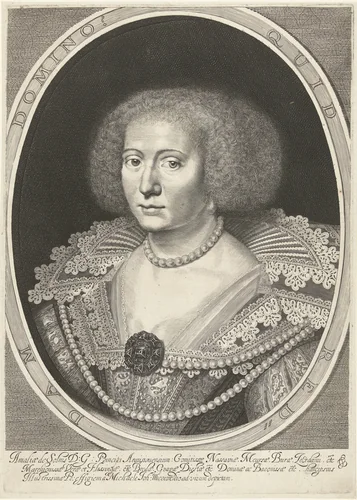 Portret van Amalia van Solms by anonymous, print, 1629-1679