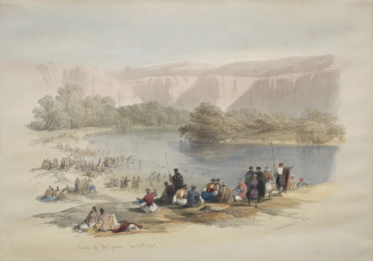Banks of the Jordan by David Roberts, print, 1839