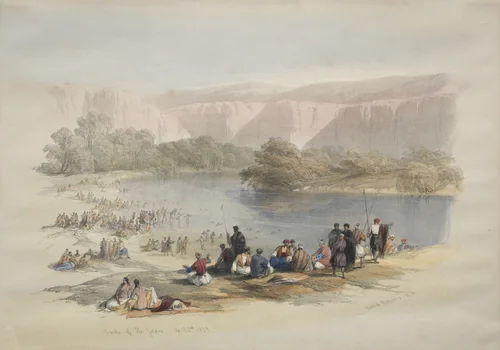Banks of the Jordan by David Roberts, print, 1839
