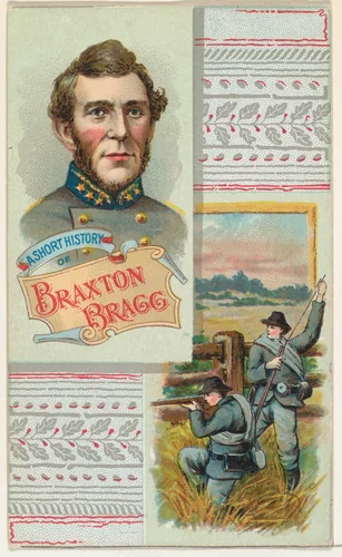 A Short History of General Braxton Bragg, from the Histories of Generals series (N114) issued by W. Duke, Sons & Co. to promote Honest Long Cut Smoking and Chewing Tobacco by W. Duke, Sons & Co., print, 1888