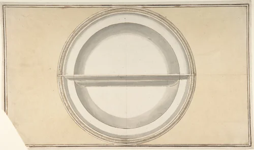 Round Vegetable Dish by anonymous, drawing, 1800-1900