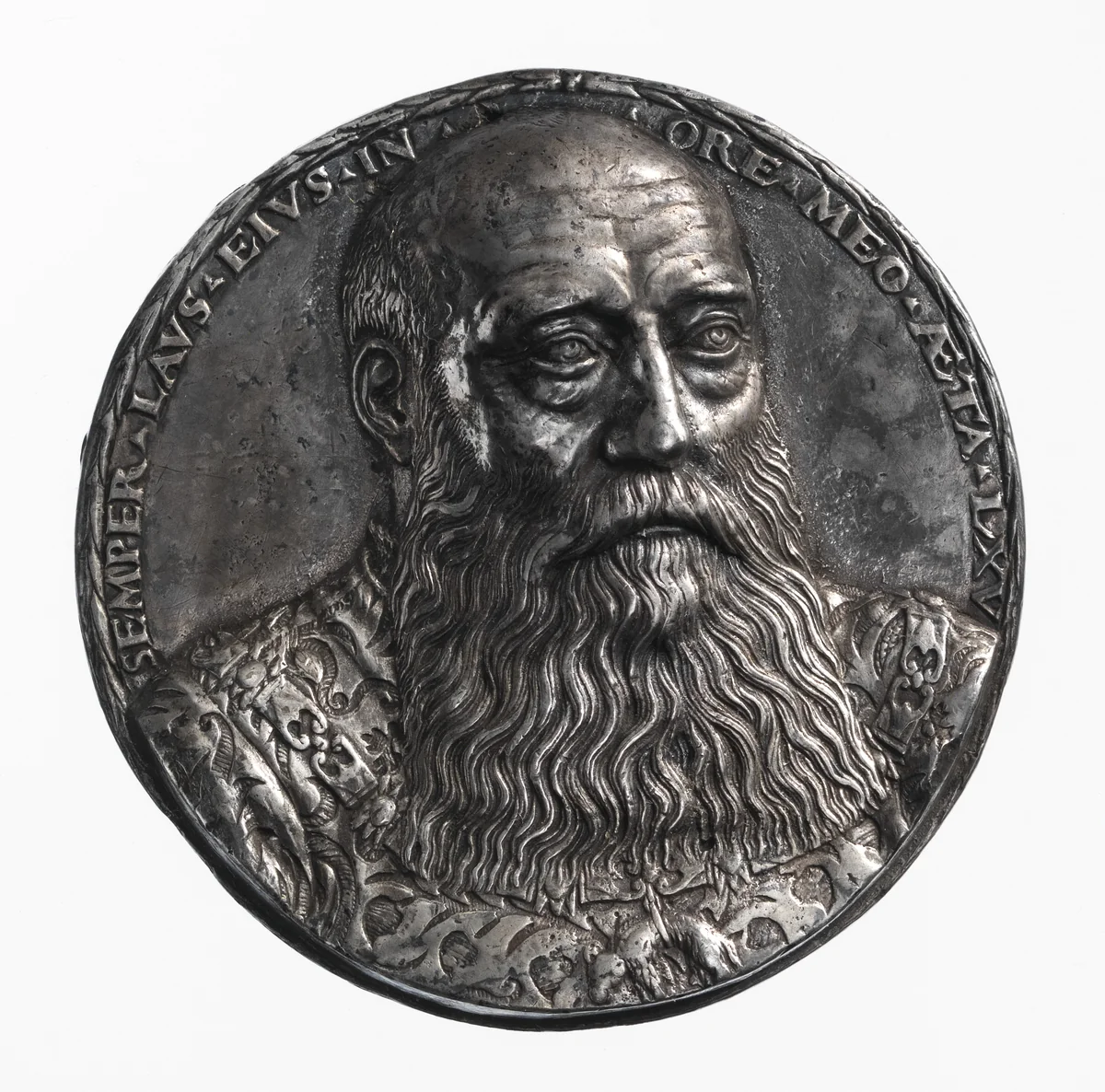 Portrait medal of George the Bearded (duke of Saxony) (obverse); coat of arms (reverse) by Peter Flötner, metalwork, 1537