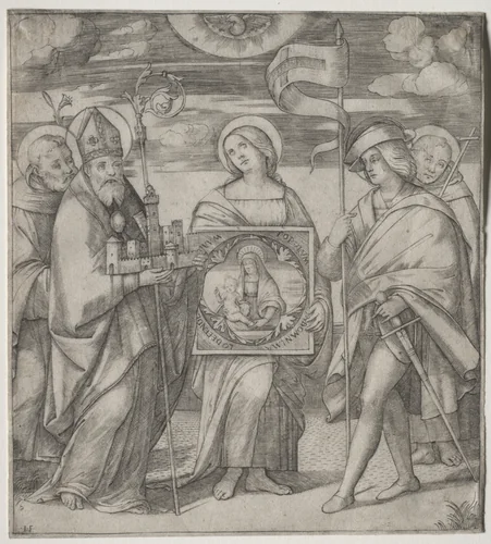 Patron Saints of Bologna by Giacomo Francia, print, 1510-1525