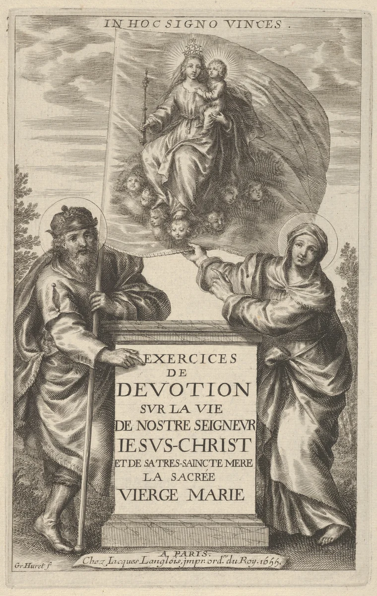 Frontispiece for Exercises de Devotion sur la Vie de Nostre Seigneur Iesus-Christ [...] by Grégoire Huret, print, 1655