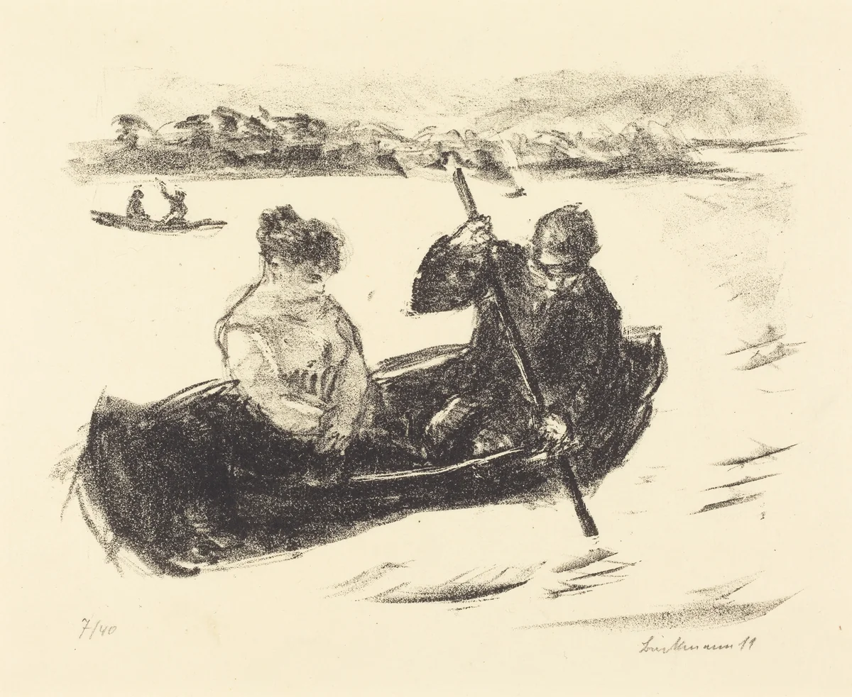 Canoeing by Max Liebermann, print, 1919