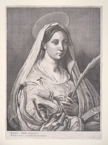 St. Catherine of Alexandria by Wenceslaus Hollar, print, 1639-1649