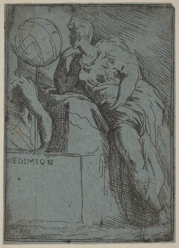 Endymion by Master F.P.; Parmigianino, print, 1494-1585