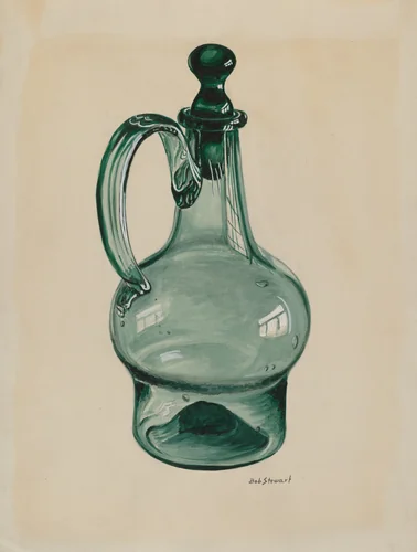 Blown Decanter by Robert Stewart, index of american design, 1936