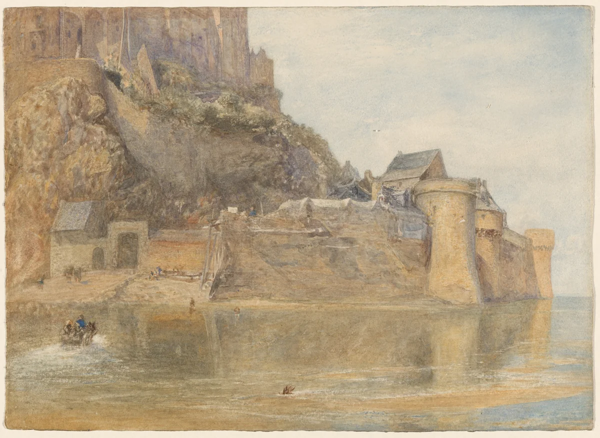 The Ramparts, Mont St. Michel, France by Alfred William Hunt, drawing, 1871-1881
