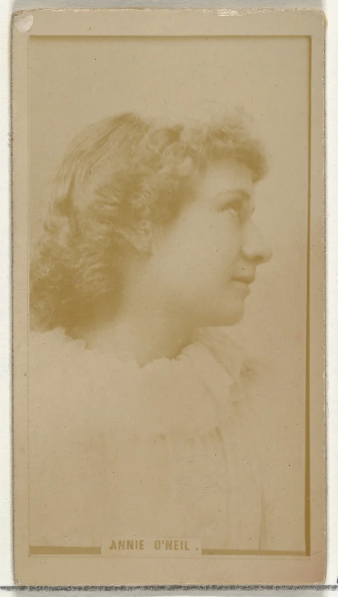 Annie O'Neil, from the Actors and Actresses series (N145-8) issued by Duke Sons & Co. to promote Duke Cigarettes by W. Duke, Sons & Co., photograph, 1890-1895