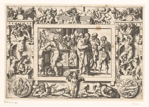 Phrixus wordt ontvangen door koning Aietes by Unknown, print, 1563