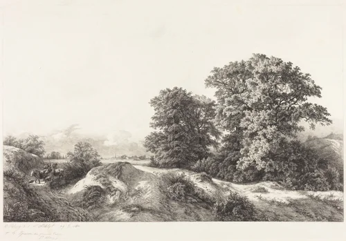 Oaks in the Vaux de Cernay by Eugène Bléry, print, 1840