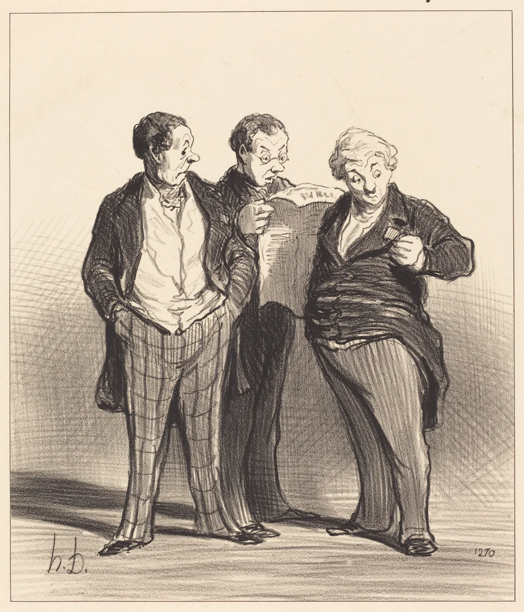 L'Interdiction du port des décorations by Honoré Daumier, print, 1848