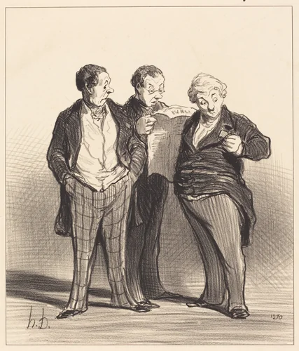 L'Interdiction du port des décorations by Honoré Daumier, print, 1848