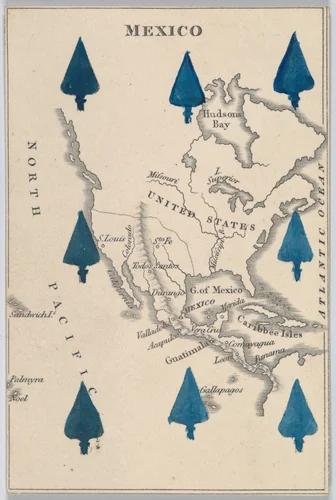 Mexico, from "Court Game of Geography" by William and Henry Rock, print, 1838-1855