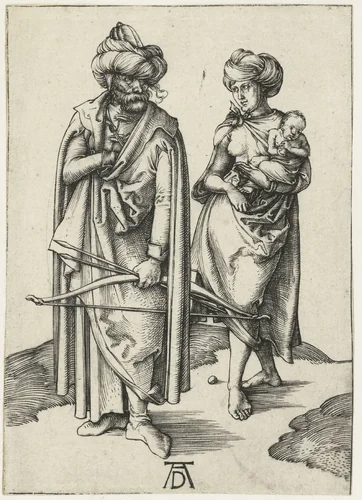De oosterling en zijn vrouw by Unknown, print, 1494-1498