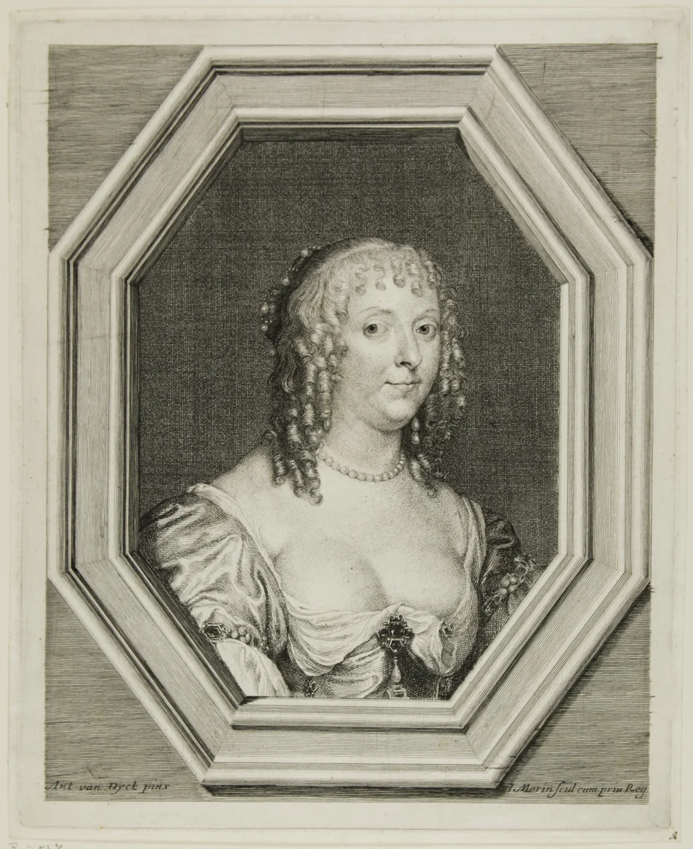 Anne-Sophie Herbert, Comtess de Carnarvon by Jean Morin, print, 1610-1650