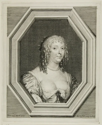 Anne-Sophie Herbert, Comtess de Carnarvon by Jean Morin, print, 1610-1650
