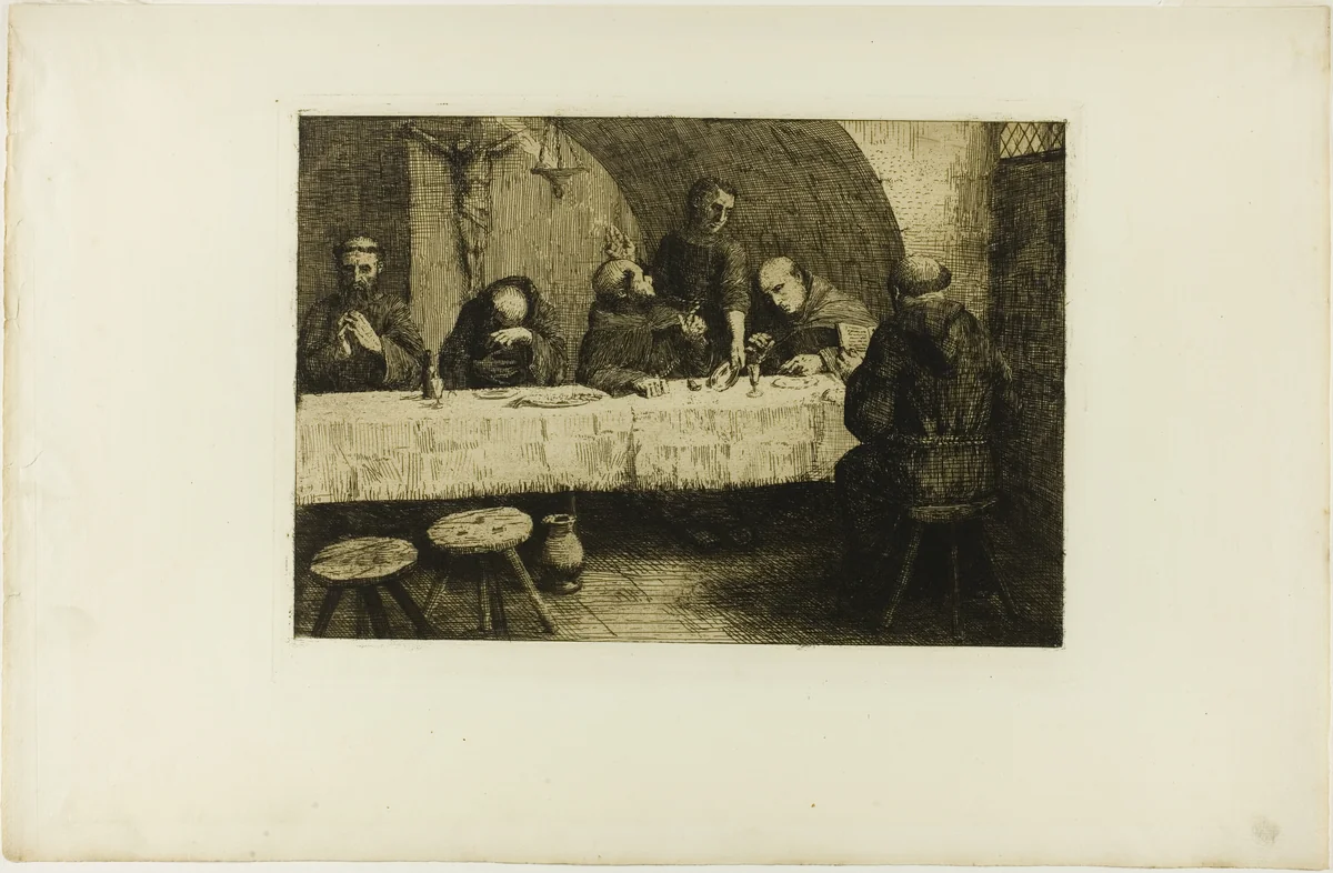 The Refectory by Alphonse Legros, print, 1862