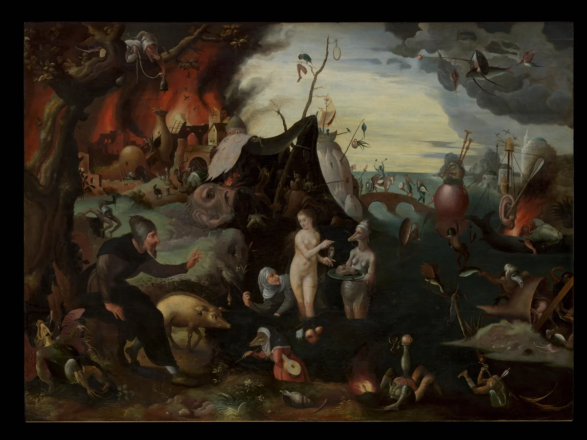 The Temptation of Saint Anthony by Pieter Huys, painting, 1545-1584