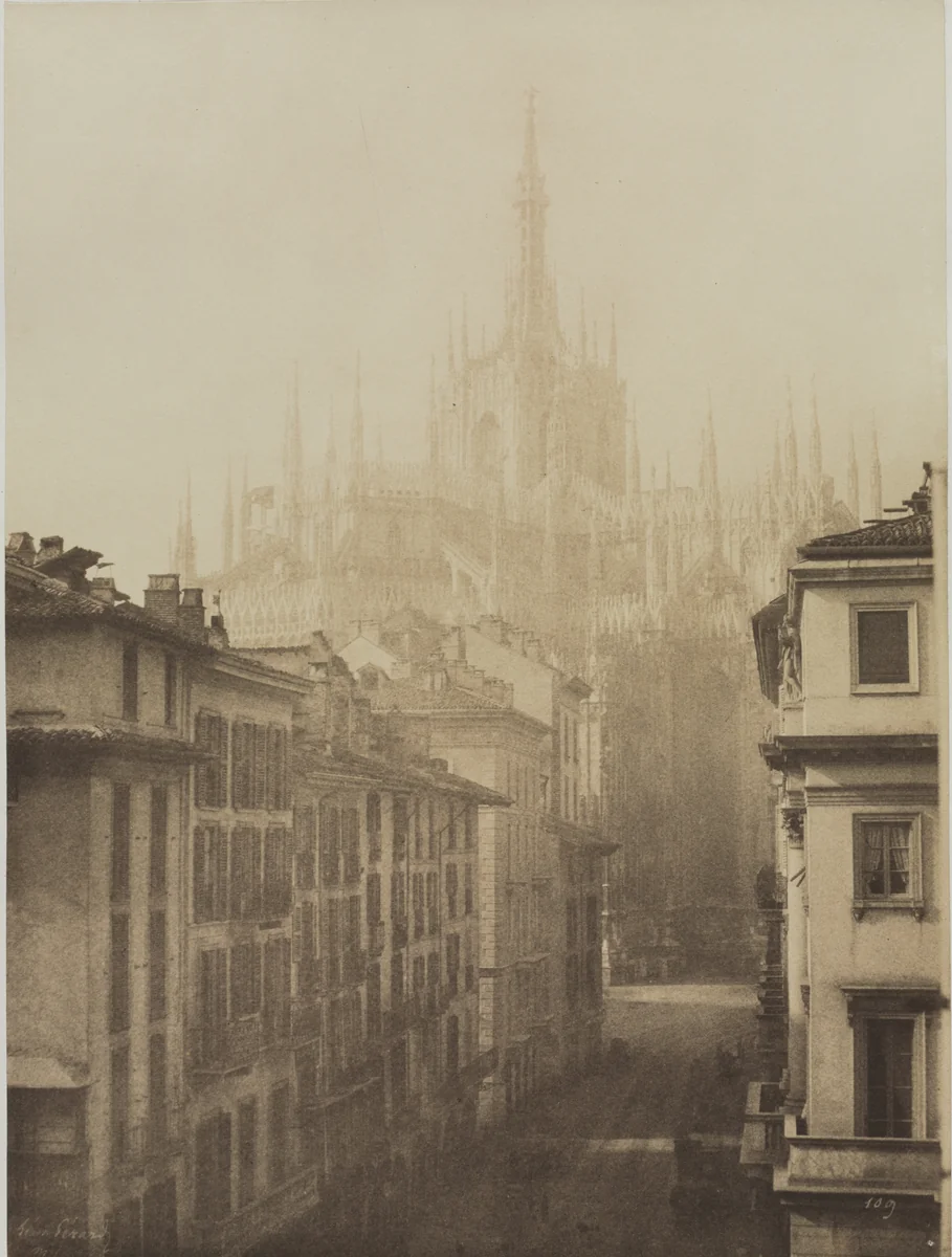 Cathedral from Corso Francesco, Milan by Léon Gérard, photograph, 1857