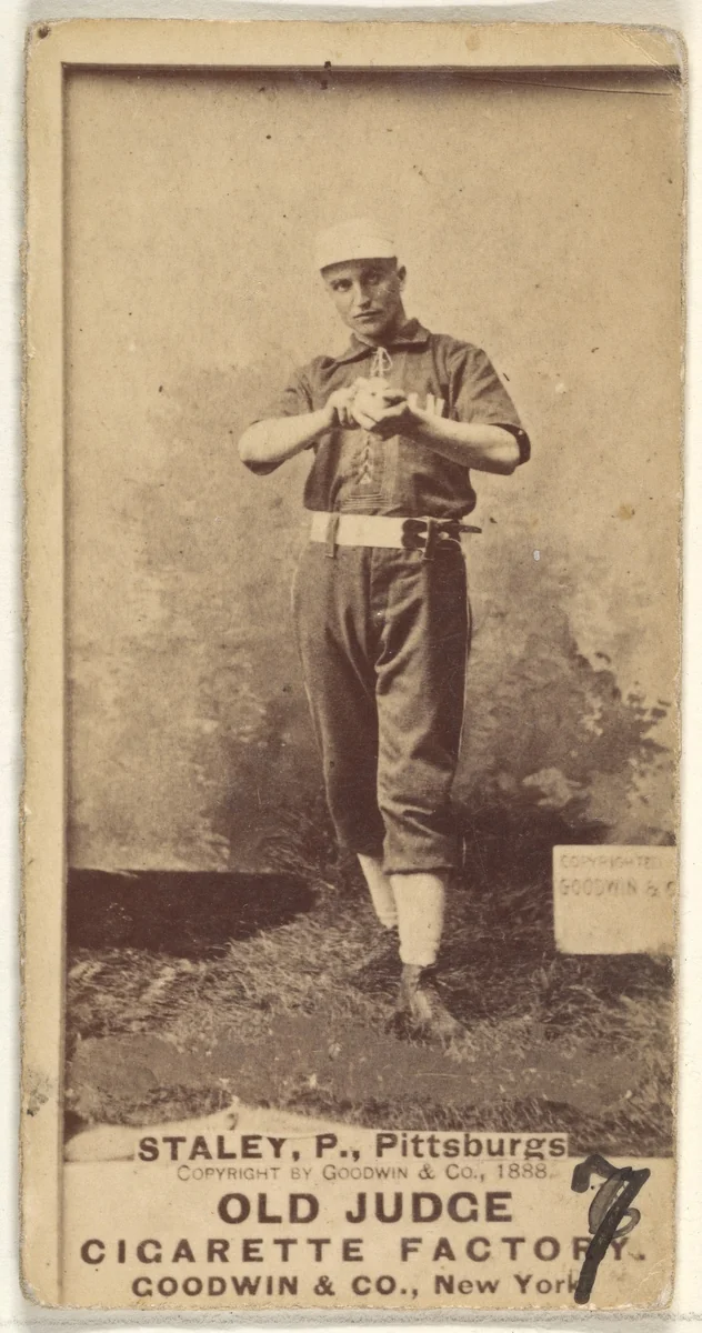 Henry "Harry" Eli Staley, Pitcher, Pittsburgh, from the Old Judge series (N172) for Old Judge Cigarettes by Goodwin & Company, photograph, 1888