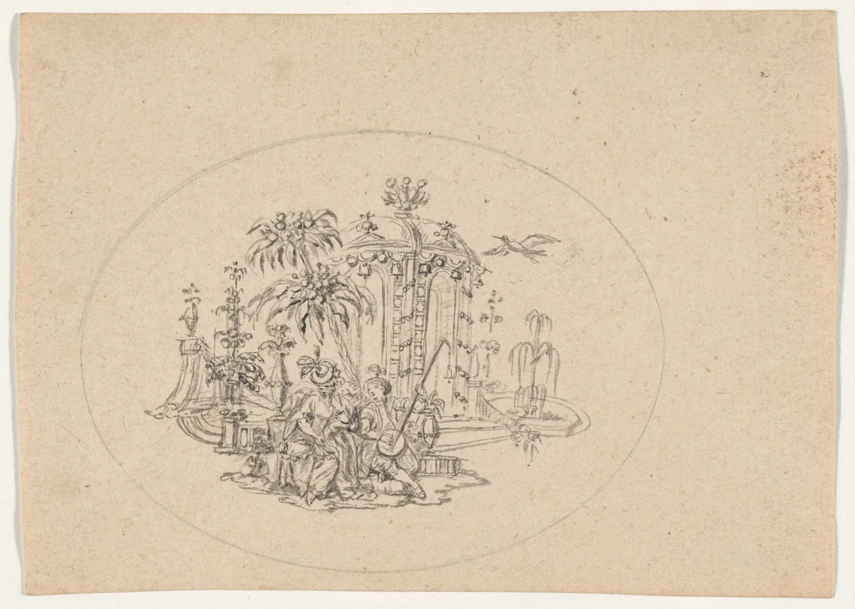 Two Chinoiseries by Jean Baptiste Pillement, drawing, 1750-1800