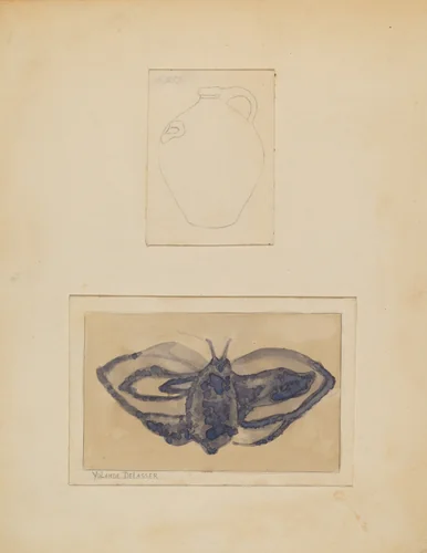 Jug by Yolande Delasser, index of american design, 1937