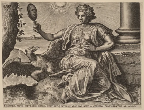 Visus (Sight) by Cornelis Cort, print, 1561