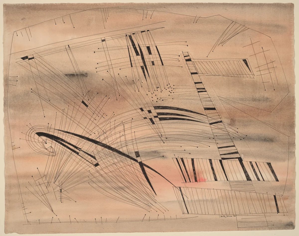 Music for Strings by Dorothy Dehner, drawing, 1949