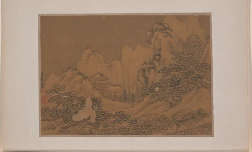 Landscape with Ox Carts on a Road by Li Xiying, painting, 1368-1644