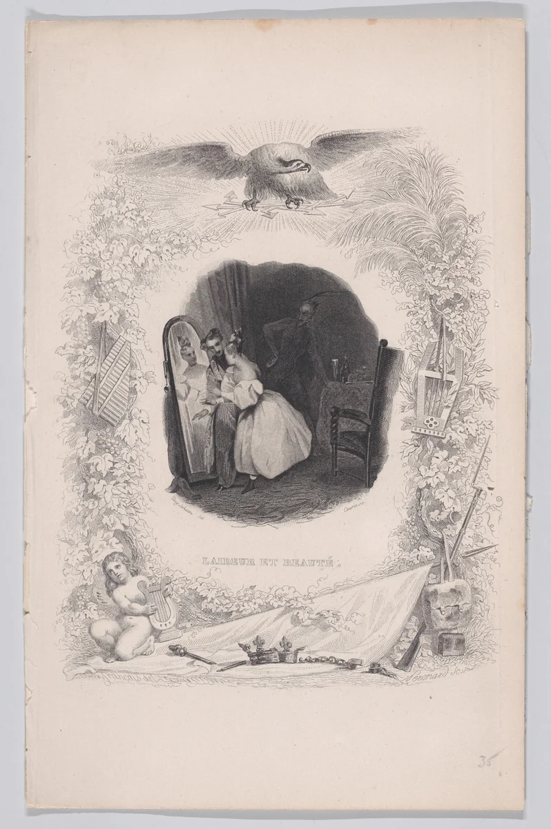 Ugliness and Beauty, from "The Songs of Béranger" by Tony Johannot, print, 1829