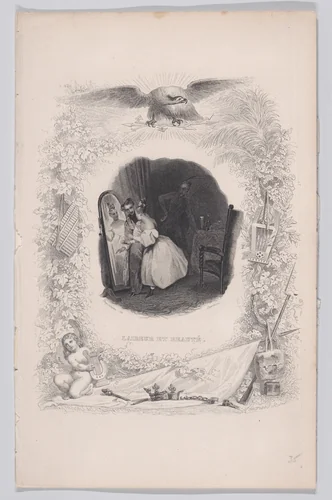 Ugliness and Beauty, from "The Songs of Béranger" by Tony Johannot, print, 1829