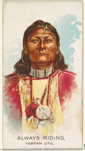 Always Riding, Yampah Ute, from the American Indian Chiefs series (N2) for Allen & Ginter Cigarettes Brands by Allen & Ginter, print, 1888