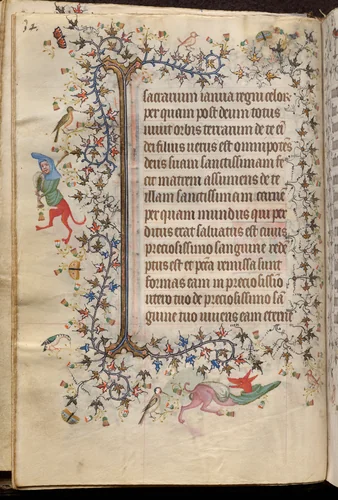 Hours of Charles the Noble, King of Navarre (1361-1425): fol. 17v, Text by Master of the Brussels Initials and Associates, book, 1400-1410