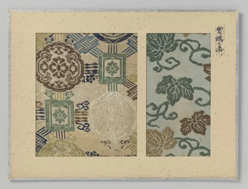 Twee fragmenten textiel by anonymous, textile, 1789-1801