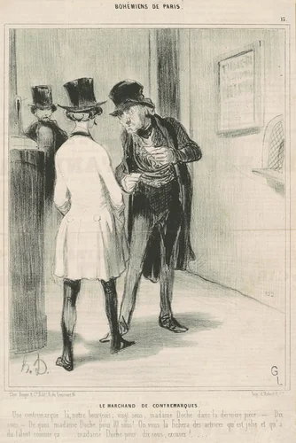 Le marchand de contremarques by Honoré Daumier, print, 1842