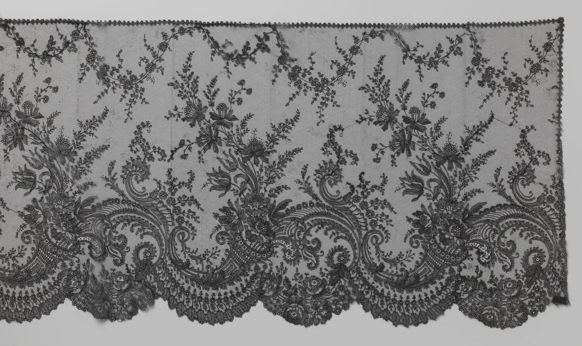 Strook kloskant met hoorns van overvloed by anonymous, other, 1850-1860