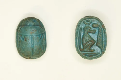 Scarab: Baboon with Ma’at Feather by Egyptian, other, -1550--1295