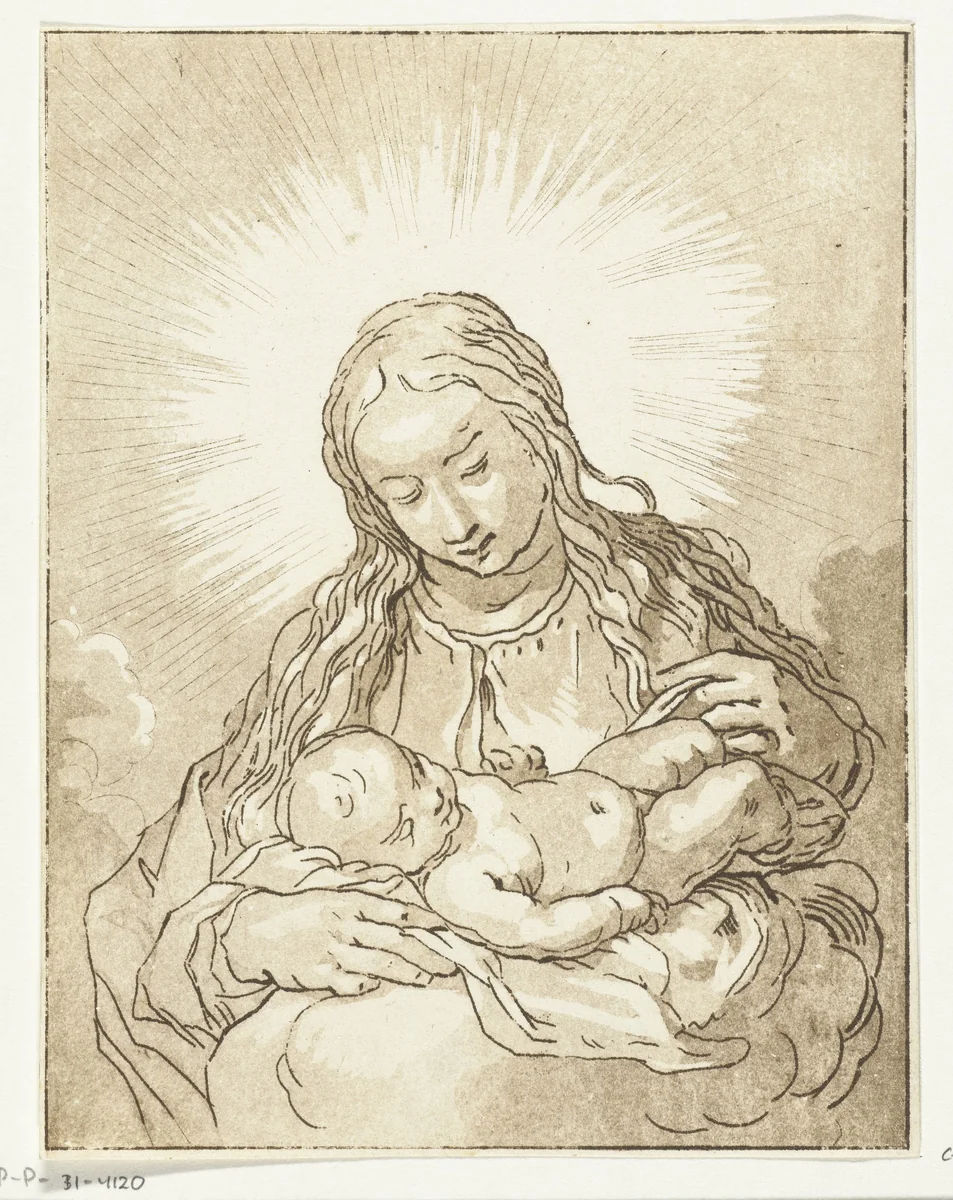 Maria met kind by Anthonie van den Bos, print, 1778-1838