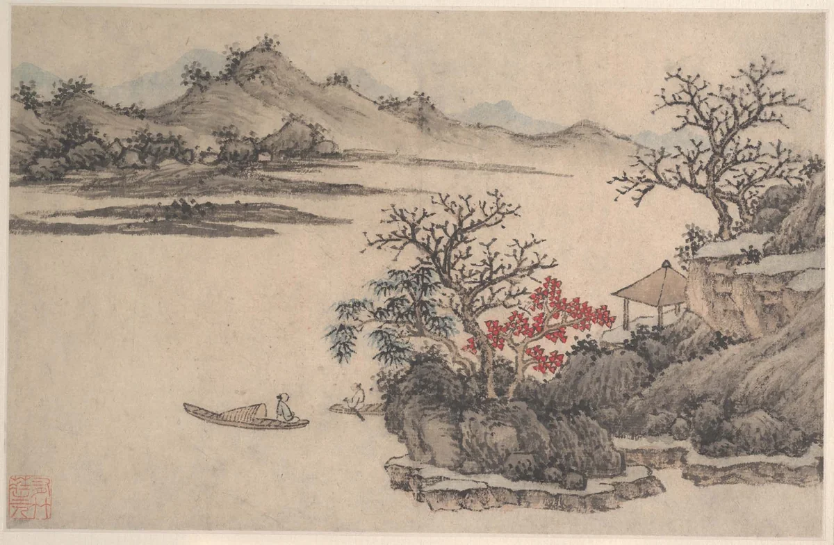 Landscape with Autumn Foliage by Shen Zhou (沈周), painting, 1427-1509