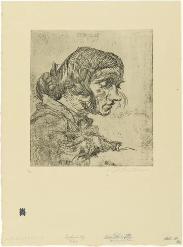 Portrait of Elise (Porträt Elise) from the series "Heads." 17 Etchings ("Köpfe." 17 Radierungen) by Ludwig Meidner, print, 1921