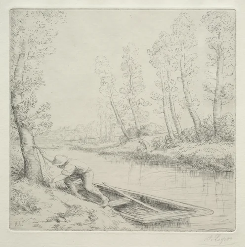 Morning on the River (Le Matin sur la rivière) by Alphonse Legros, print, 1895-1905