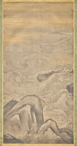 Rocks and Waves by Kano Motonobu (狩野元信), painting, 1500-1573